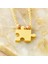 14 Ayar Altın Dorika Detaylı Puzzle Kolye 5