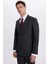 Erkek Slim Fit Sivri Yaka Çizgili Kapaklı Cepli Antrasit Takım Elbise 5