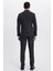 Erkek Slim Fit Sivri Yaka Çizgili Kapaklı Cepli Antrasit Takım Elbise 9