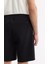 Erkek Siyah Beli Lastikli Bağcıklı Bi-Stretch İnterlok Regular Fit Şort A51Y3631 7