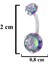 316L Çelik Küçük Mor Zirkon Taşlı Piercing PRC-208 3