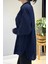 Düğme Detaylı Uzun Kol Dekoratif Dikişli Gömlek 6146 Lacivert 2