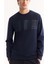 Erkek Siyah Bisiklet Yaka Pamuklu Bi-Stretch Baskılı Regular Fit Sweatshirt A52Y1215 10