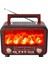 Retro Şömine Efektli Solar Şarjlı Taşınabilir Radyo – Işıklı Dekor, Güçlü Ses, Fm/am 3