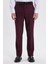 Erkek Slim Fit Sivri Yaka Çizgili Kapaklı Cepli Bordo Takım Elbise 3