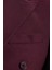 Erkek Slim Fit Sivri Yaka Çizgili Kapaklı Cepli Bordo Takım Elbise 6