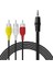4824 3.5 mm Stereo To 3 Rca Dişi Tos Çevirici Dönüştürücü Ses Kablosu 1