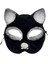 Siyah Renk Gümüş Simli Süet Kaplama Kedi Maskesi 18X14 cm 2