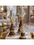 Dekoratif 3'lü Satranç Takımı - Beyaz ve Kahverengi 3