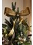 Brass Metal Bow Christmas Tree Topper ve Wreath Klipsi Yılbaşı Ağaç Süsü 2