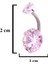 316L Çelik Pembe Zirkon Taşlı Piercing PRC-207 4