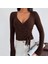 Kadın Kruvaze Acı Kahve Triko Kazak 2