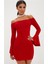 Kırmızı Ispanyol Kol Dar Elbise 1