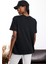 Siyah Bisiklet Yaka Oversize Tişört 4031 6