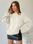 Kadın Yumuşak Dokulu Oversize Ekru Triko Kazak 1