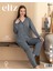 Anne Kız % 100 Cotton Uzun Kollu Pijama Takımı 2