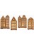 LED Gingerbread Holiday Village Set 4 Ahşap Aydınlatmalı Evler Yılbaşı Temalı 1