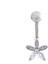316L Çelik Çiçekli Beyaz Zirkon Taşlı Piercing PRC-215 1