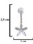 316L Çelik Çiçekli Beyaz Zirkon Taşlı Piercing PRC-215 3