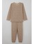 Kız Çocuk Pijama Takımı Leopar Desenli 4-8 Yaş, Bej 1
