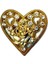 Buğz Taşlı Kalp Broş, Kutu, Sandık Süsü - Sarı, 1 Adet 1