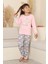 Kız Çocuk %100 Pamuk Interlok Kumaş Pijama Takımı 11-15 Yaş 12448 1