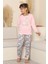 Kız Çocuk %100 Pamuk Interlok Kumaş Pijama Takımı 11-15 Yaş 12448 3