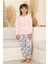 Kız Çocuk %100 Pamuk Interlok Kumaş Pijama Takımı 11-15 Yaş 12448 4