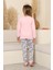 Kız Çocuk %100 Pamuk Interlok Kumaş Pijama Takımı 11-15 Yaş 12448 5