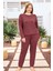 Büyük Beden Viskon Kadın Uzun Kol Pijama Takımı 250470 MÜRDÜM01 2