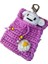1315 El Yapımı Pembe Keseli Ayıcık Örgü Mini Anahtarlık 5