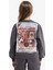 Kız Çocuk Disney Mickey Mouse &Friends Oversize Geniş Kalıp Kapüşonlu Sırt Baskılı Sweatshirt D4378A824WN 14