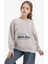 Kız Çocuk Relax Fit Bisiklet Yaka Baskılı Sweatshirt G3807A825WN 12