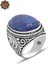 Lapis Lazuli Taşı Yaprak Model 925 Ayar Gümüş Erkek Yüzük 201024806 1