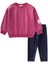 Kadife Taytlı Sweatshirt Takım 2-10 Yaş Fuşya 1