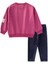 Kadife Taytlı Sweatshirt Takım 2-10 Yaş Fuşya 2