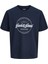 Jack&jones 12294516 Jjedover On Yazılı Battal Buyuk Beden Kısa Kol Tshırt 1