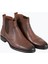 Erkek Bot Chelsea Fermuarlı Hakiki Deri Rahat Eva Taban Kahverengi 2