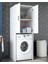 Çamaşır Makinesi Dolabı 2 Kapaklı 2 Raflı Banyo Dolabı 3
