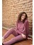 Kadın Termal Uzun Kol Pijama Takımı 30066 Mürdüm 2
