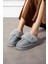 Içi Tüylü Dışı Eva Su Geçirmez Kaymaz Taban Önü Kapalı Ev Terliği Kışlık Terlik 1