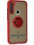 Xiaomi Redmi Note 8 Kılıf Montreal Yüzüklü Silikon Kapak - Kırmızı 2