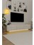 Traverten Desen LED Işıklı Tv Ünitesi Uçan Tv Sehpası 3 Kapaklı 1