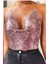 Kristal Taşlı Parlak Crop & Bluz Kolsuz Kayık Yaka Parti Plaj Büstiyer 1