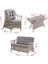 Icon Rattan Bahçe Balkon Oturma Takımı 2+1+1+Camlı Masa Kemik Rengi 5
