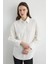 Nakışlı Koton Rahat Kesim Gömlek - Beyaz 5