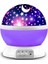 Ay Yıldız DESENLI 360° Dönen projektör Renkli Ledli Uyku Işığı Bebek Çocuk Odası gece Lambası Mor 8
