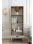 4 Raflı 162 cm Country Model Mdf Membran Kapaklı Salon Dolabı Kitaplık Çok Amaçlı Dolap 3