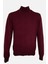Erkek Tam Balıkçı Yaka Triko Kazak Slim Fit Yün Bordo 1