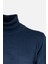 Erkek Tam Balıkçı Yaka Triko Kazak Slim Fit Yün Indigo 2